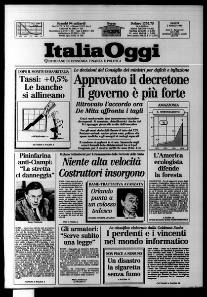 Italia oggi : quotidiano di economia finanza e politica